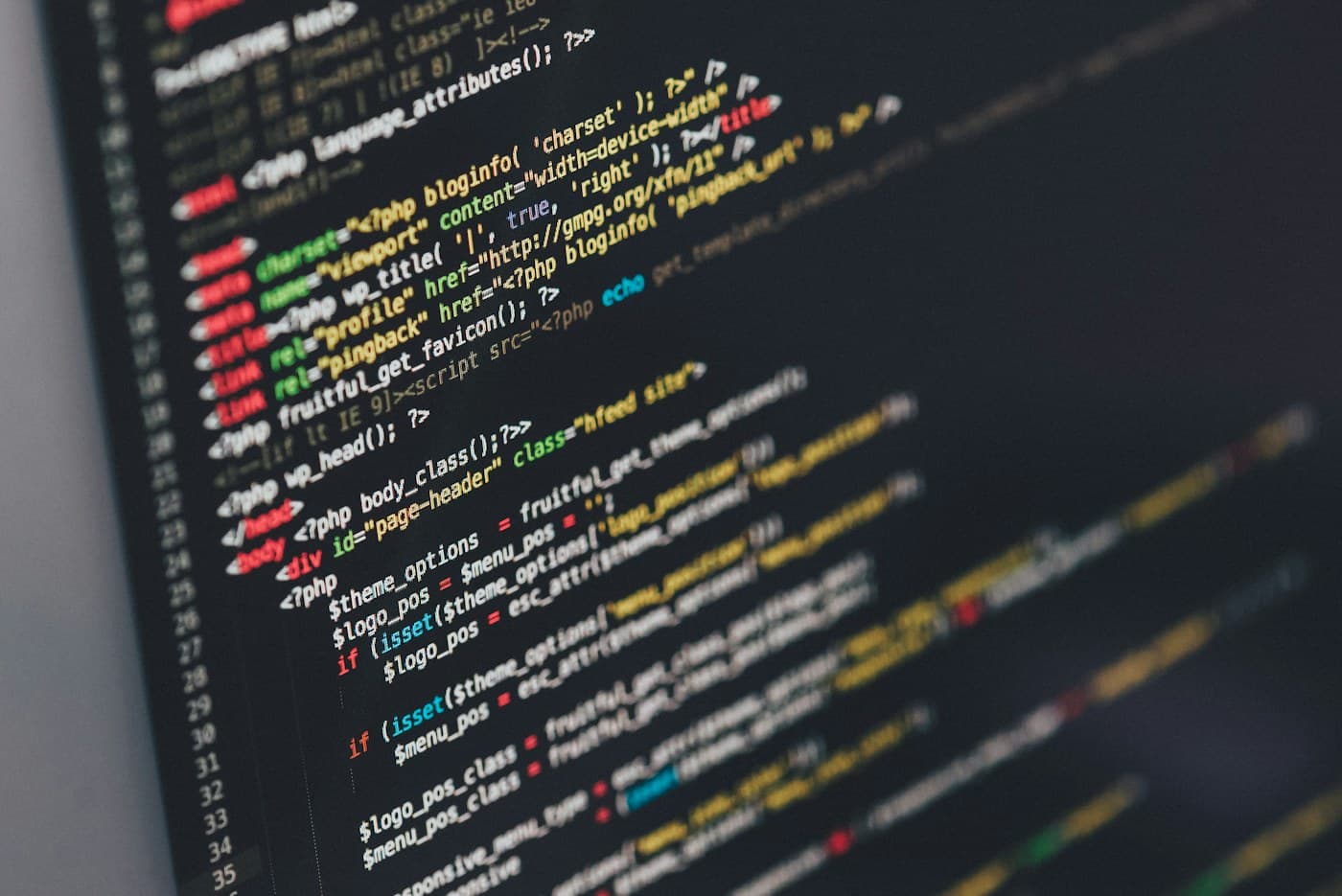 Code displayed on a computer screen during web application development