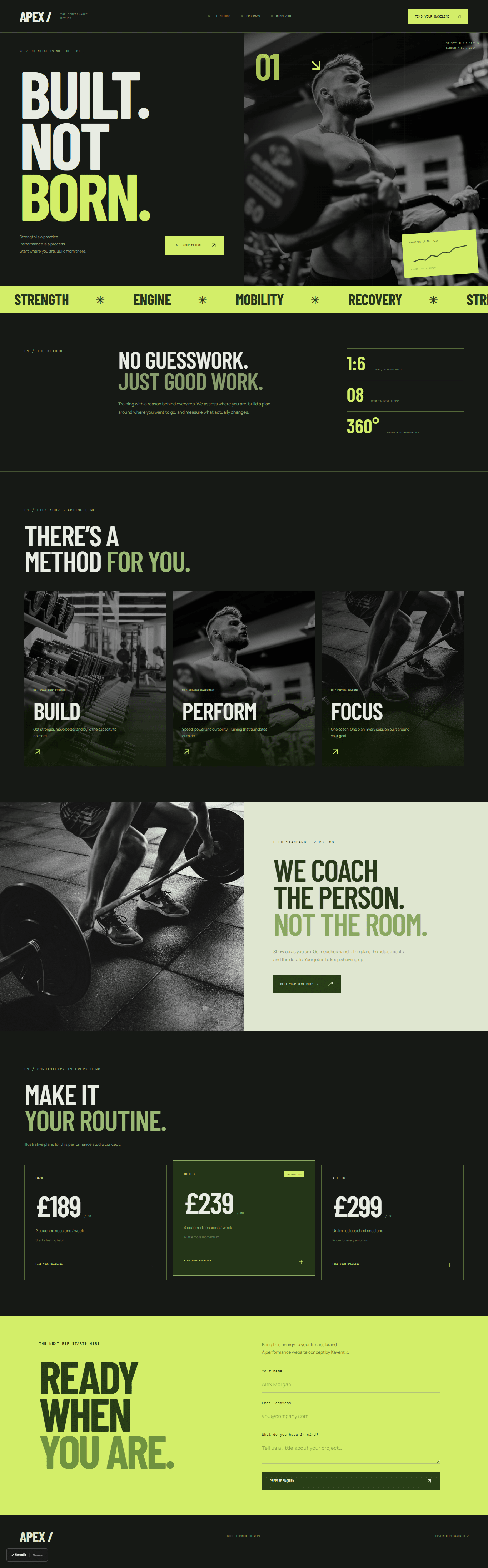Apex landing page design