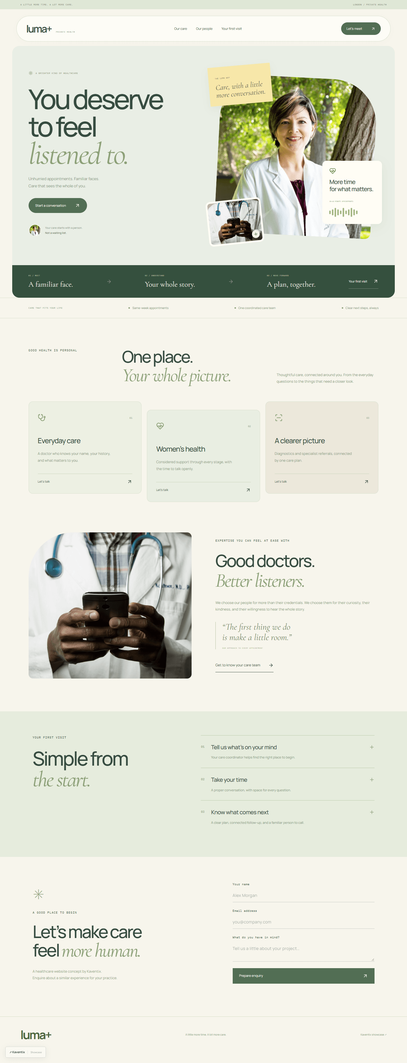 Luma landing page design