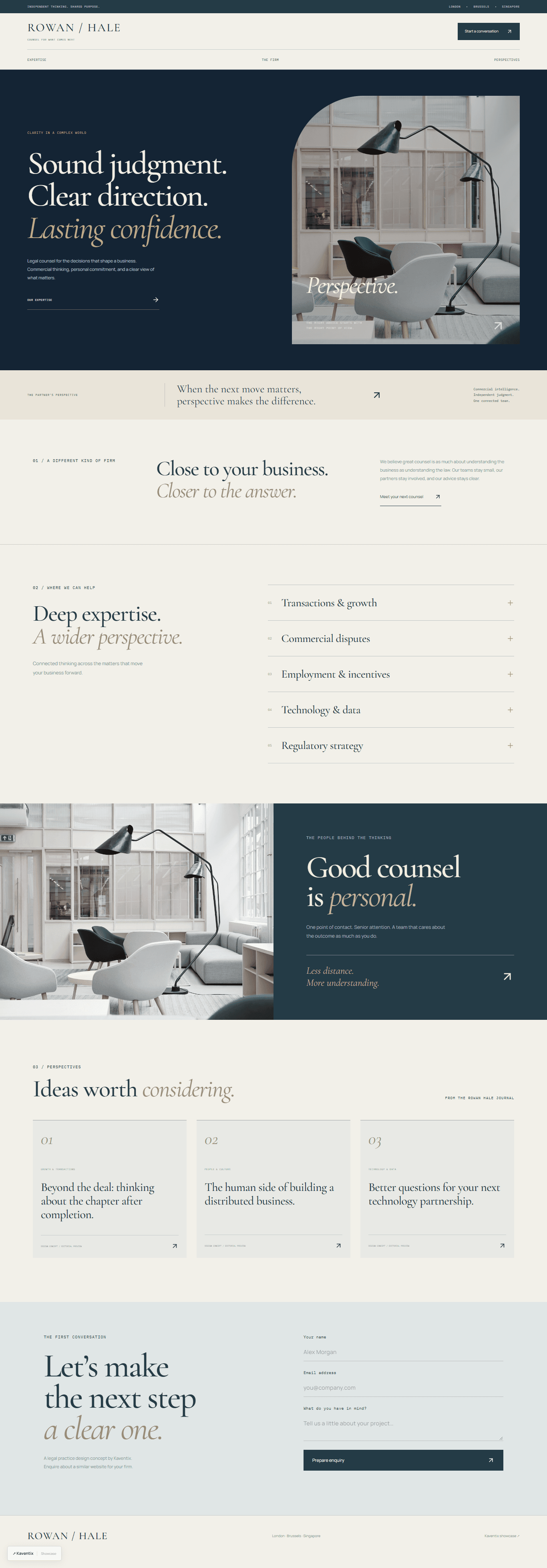 Rowan landing page design
