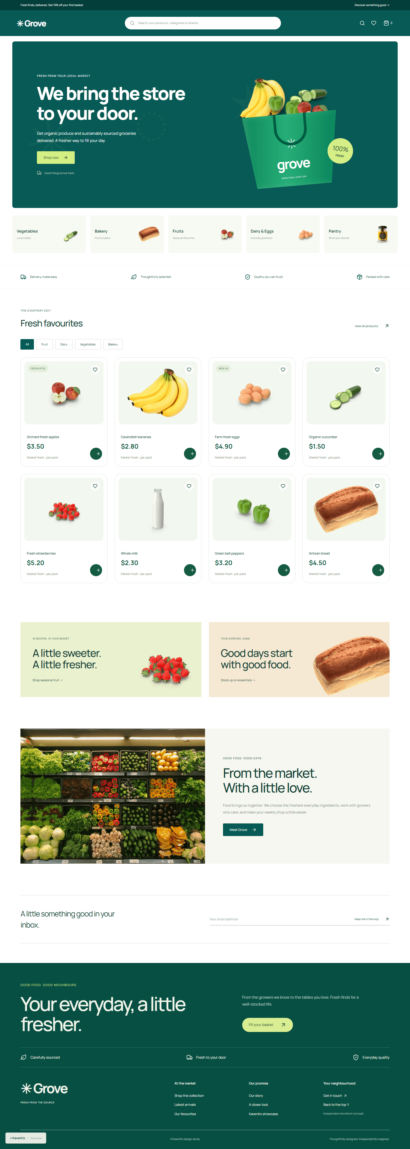 Grove Shopify store design
