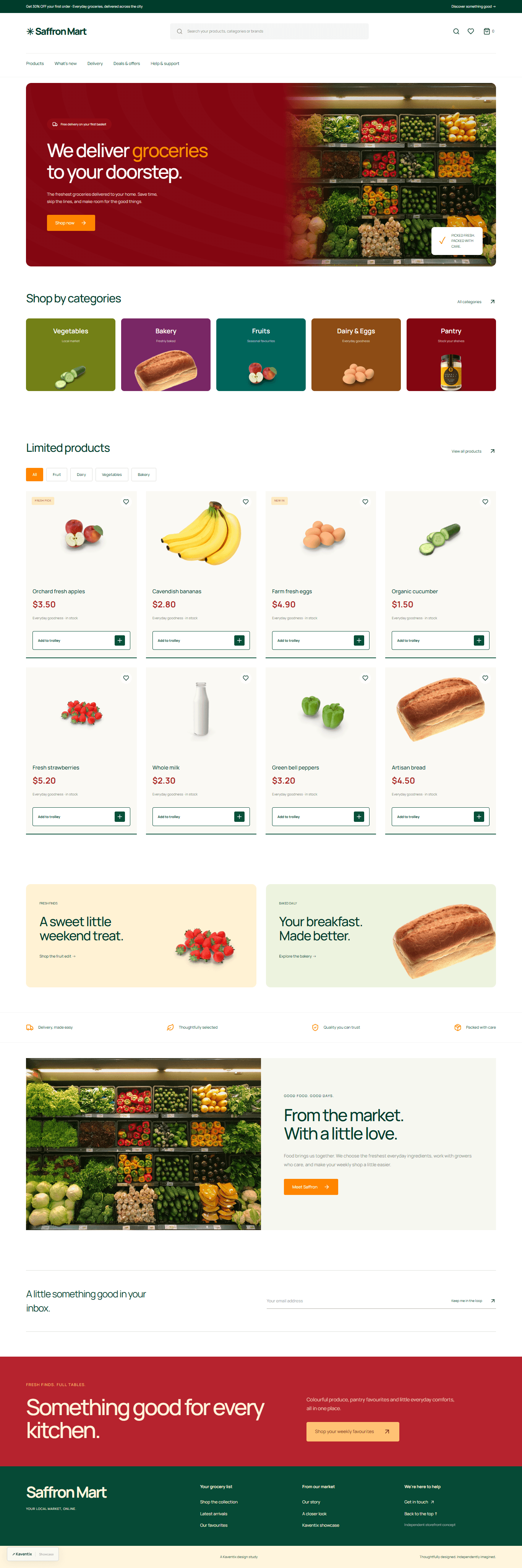 Saffron Shopify store design