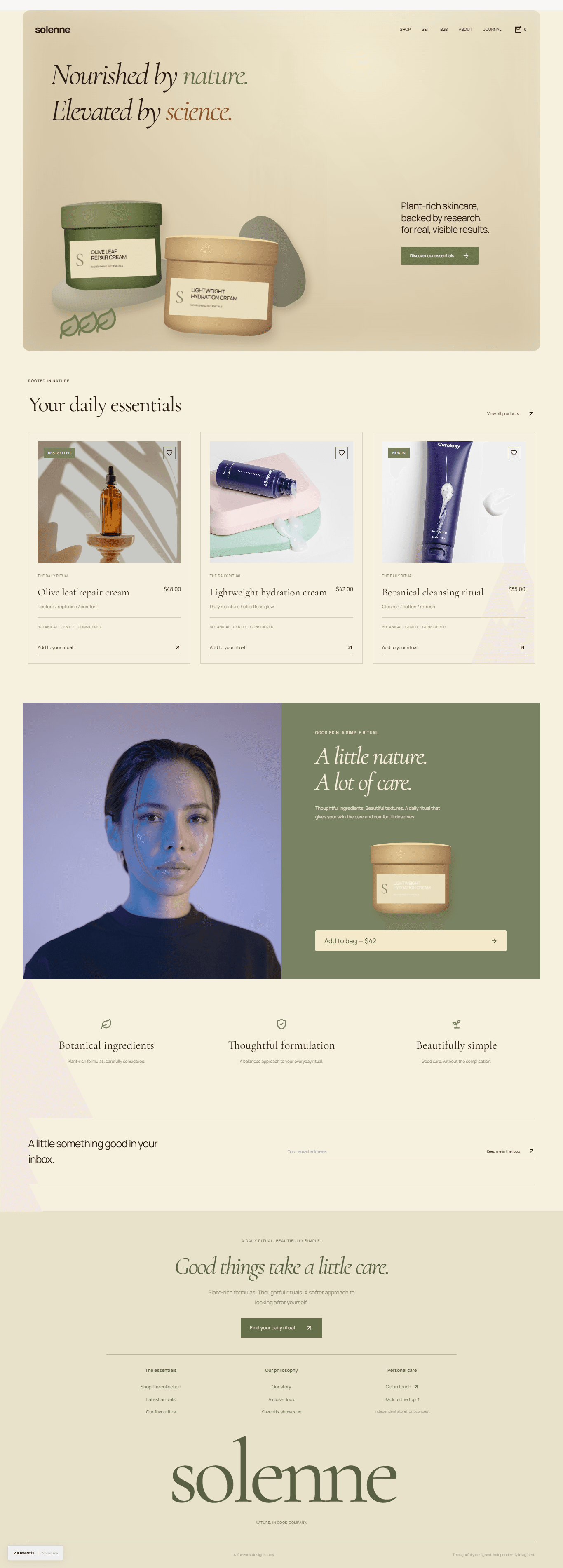 Solenne Shopify store design
