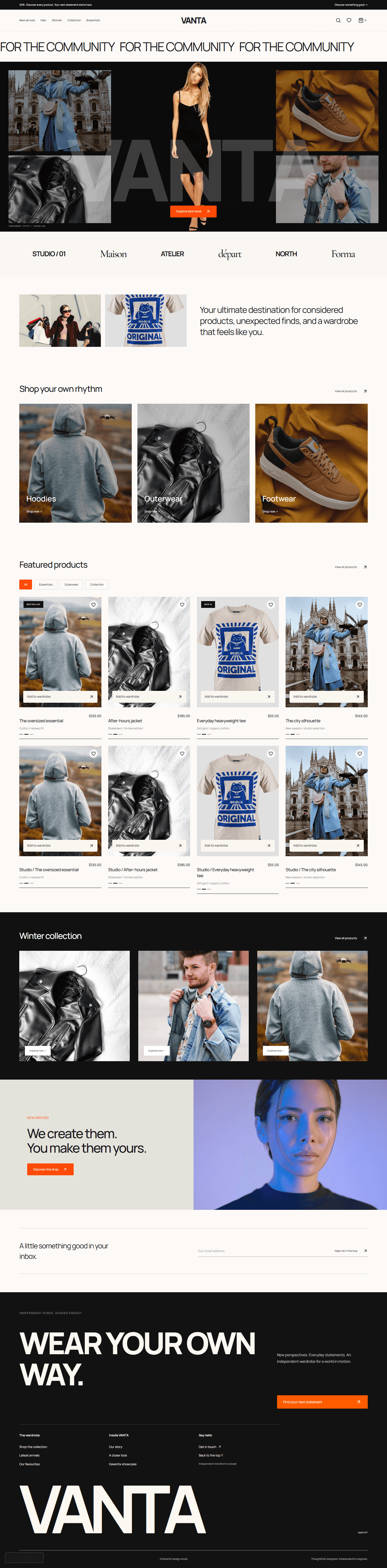 Vanta Shopify store design