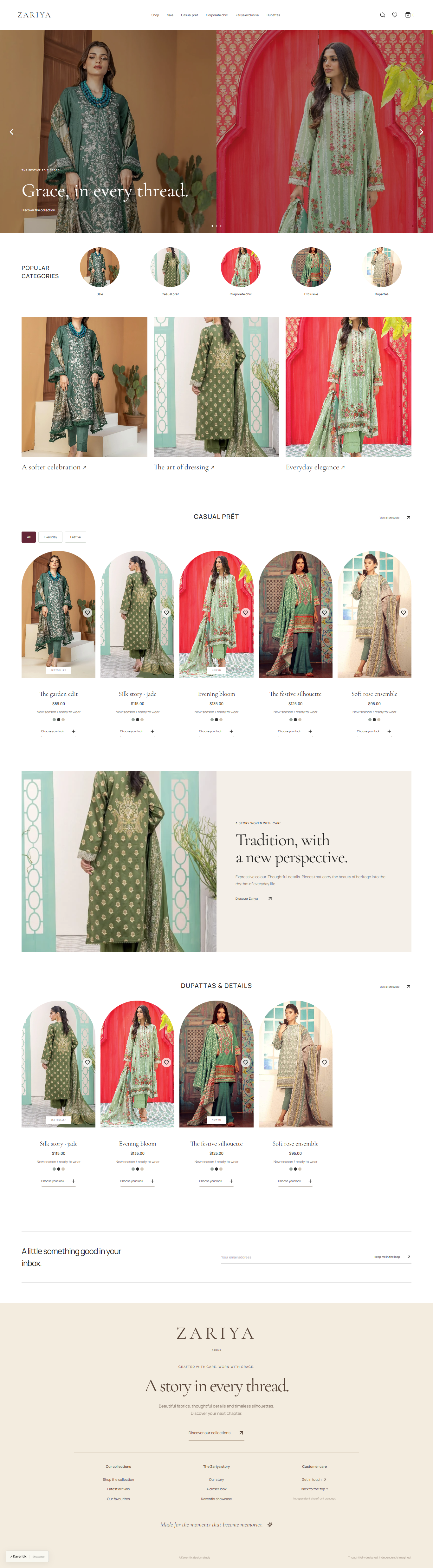 Zariya Shopify store design
