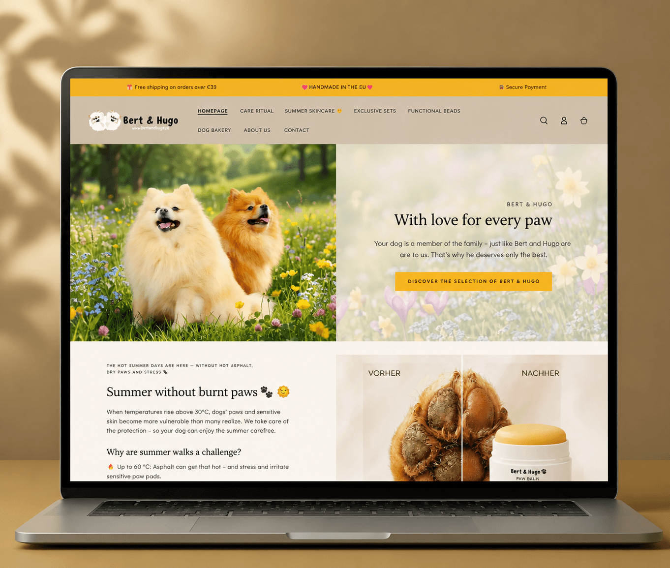 Bert & Hugo Pet Food & Dog Care WordPress Store featured placeholder